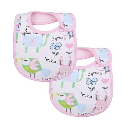 Bevenies 3-lagiges wasserdichtes Schnapp-Lätzchen aus Baumwolle, 2 Stück, koreanische Babyprodukte