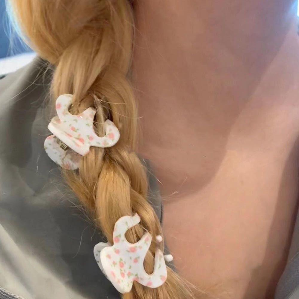 Acrylic Shark Clips Women Hair Clips Korean Shark Clips Geometric Hairgrips Flower Hair Claws