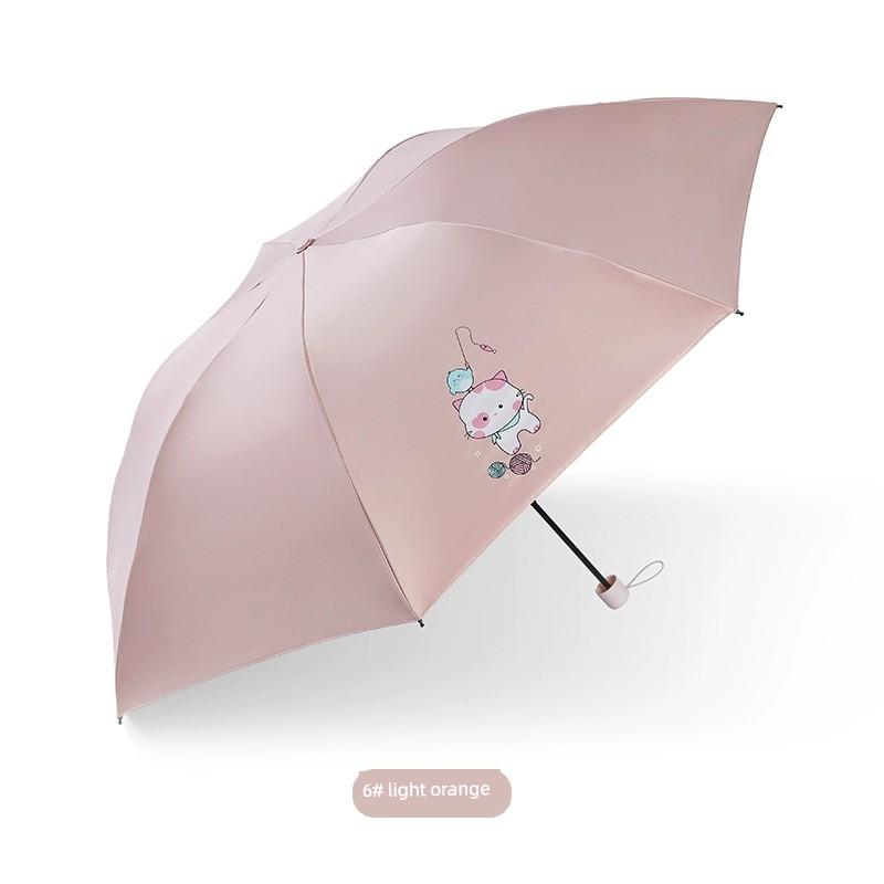 Paradise Umbrella Children's Umbrella Cartoon Umbrella Female Tri-Fold Creative Fresh Light Foldable Boy Student Umbrella Dual-Use