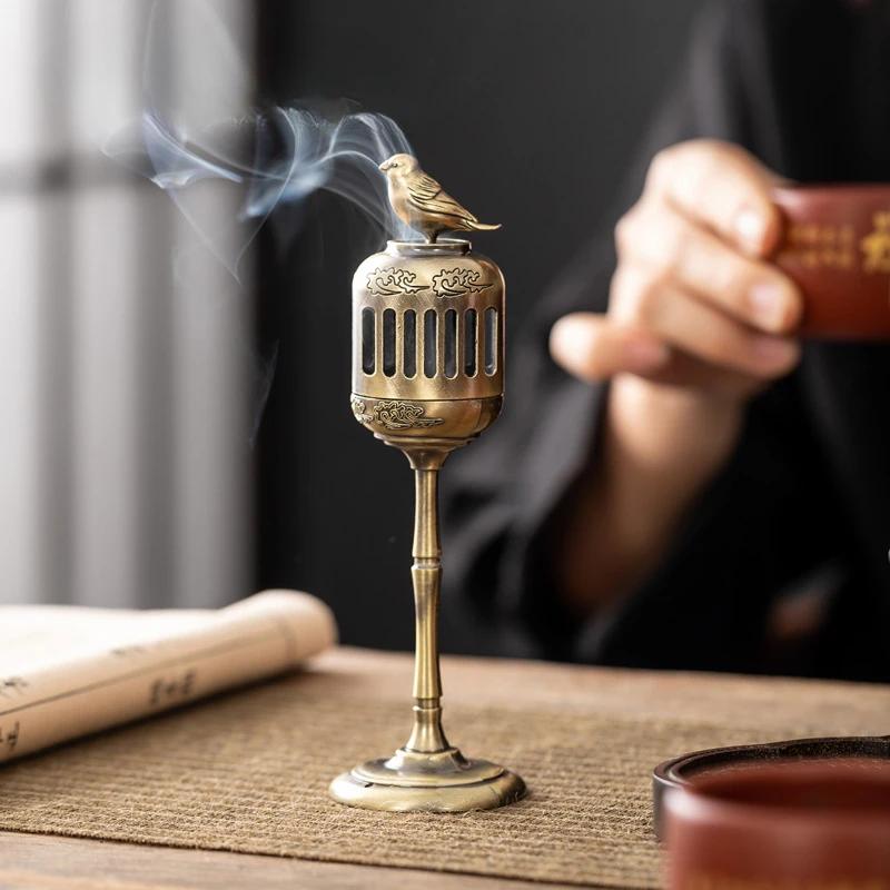 Incense Holder Metal Censer Cone Mini Coal Burner Home Decoration Portable Censer Tea House Backflow Incense Burner Base