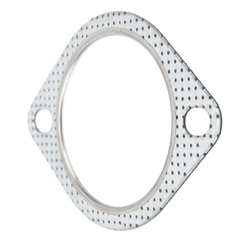 2 Hole Exhaust Pipe Flange Gasket Perforated Steel Universal for 3in 76mm Turbo Vehicle