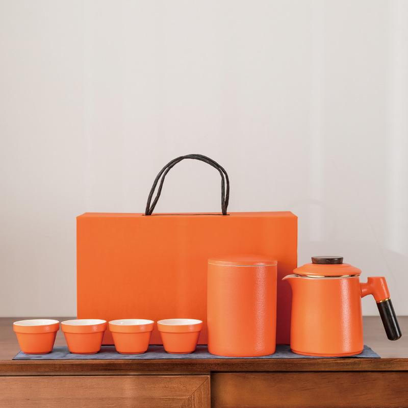 Outdoor portable travel tea set storage bag Kung Fu tea set simple teapot tea cup gift box