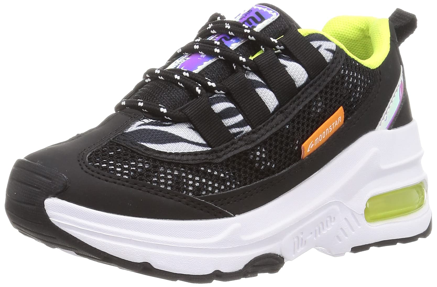 

Moonstar J037 Platform Air Sole Sizes Size 2E Girls Sneakers, 19-24.5cm, Black, 22.0cm, чёрный