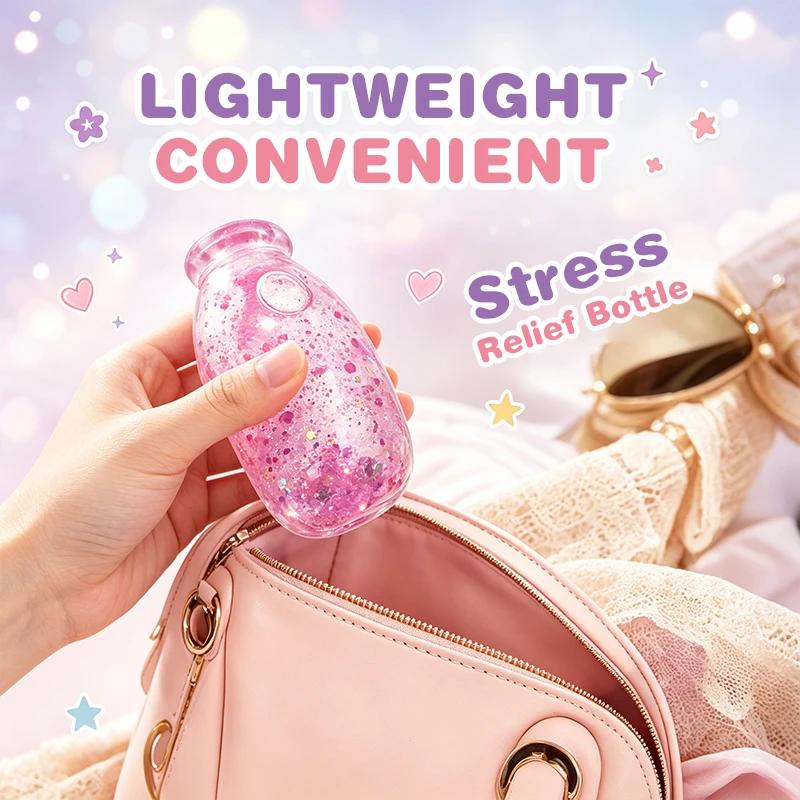 Sparkling Bottle Squish Ball Water Bottle Fidget Toy Sensory Novelty Toys For Adults Anti Stress Relief Birthday Party Gifts