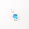 Handmade 925 Sterling Silver Swiss Blue Topaz Necklace Pendant Women’s Jewelry PP-6-1