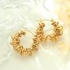 New Geometric Ring Buckle Unique Design Copper Gold Plated Hoop Earrings Cross-border Hot European and American Style