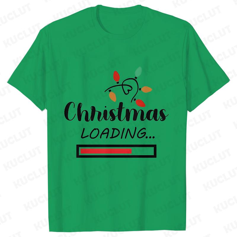 Christmas Loading Graphic TShirt Men Clothing Xmas Short Sleeve Tees Happy New Year Tshirt Trendy Merry Christmas Y2k Tops