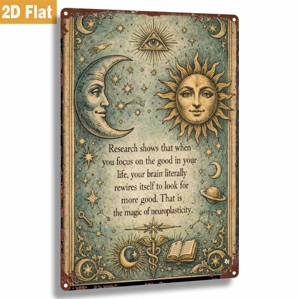 Vintage Sun Moon Boho Metal Wall Art 20x30cm Home Decor Tin Sign