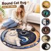 Non-Slip Mandala Area Rug Moon Star Print Cat Shaped Carpet  Sofa Coffee Table Decor