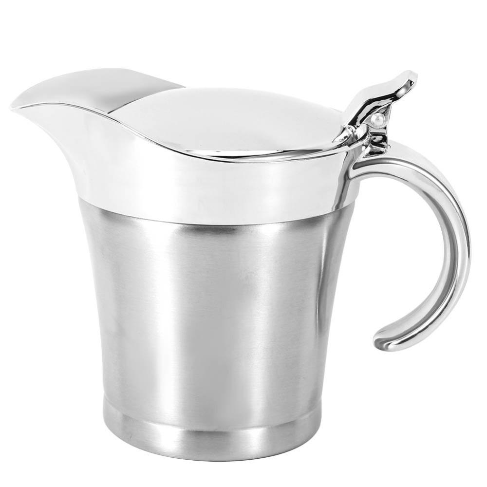 Double Wall Sauce Dispenser Rustless Steel Seasoning Vessel Sauce Pot Restaurant