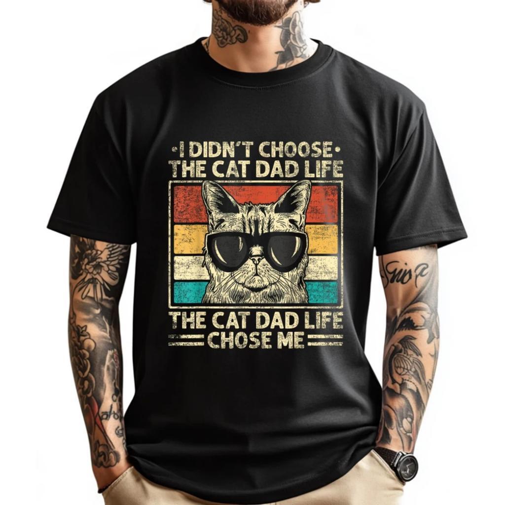 Cat Dad Shirts For Men Funny Cat Dad Father Is Day Cat Daddy Fall Clothes Aesthetic Halloween Memorial Day