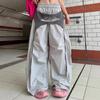 Women's Spicy Color Block Lace-Up Wide Leg Hip Hop Pants
