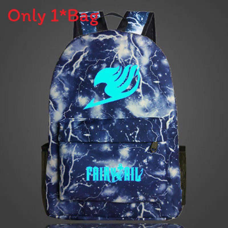 Fairy Tail Backpack Canvas School Bag With Zipper For Students Travel
