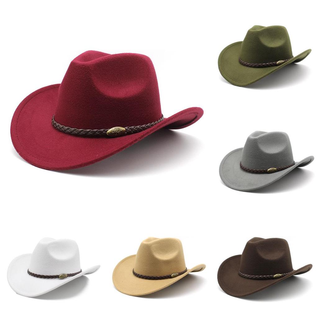 Western Cowboy Hat For Men With Wool Blend For Outdoor Riding And Sun Protection