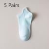 5 Pairs of Women's Summer Thin Girdle Waist Deodorant Breathable Sports Cotton Socks