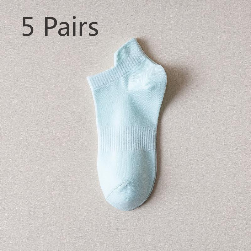 5 Pairs of Women's Summer Thin Girdle Waist Deodorant Breathable Sports Cotton Socks