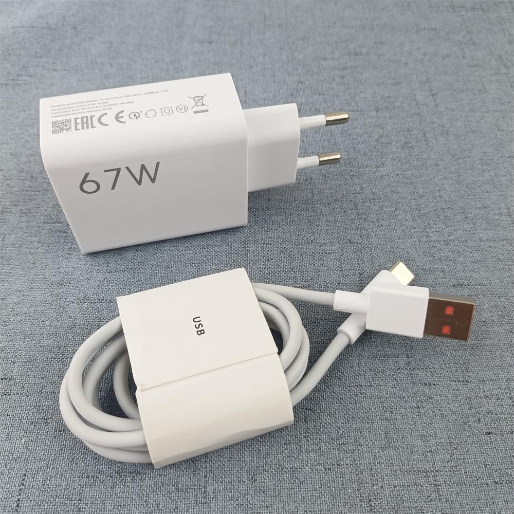 For Xiaomi Charger 67W Turbo Fast Charge EU Hypercharge Adapter 6A 1M/1.5/2 M Type C Cable For Redmi Note 14S 13 Pro Mi 14T 15T