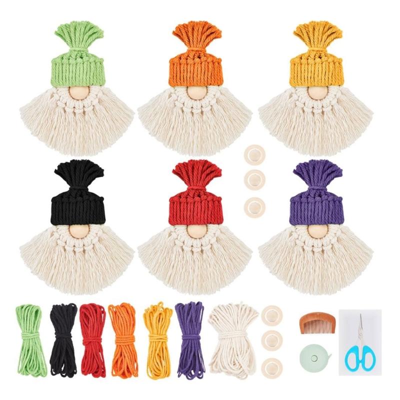 Weihnachtsmann DIY-Kits mit Anleitung, DIY Makramee Weihnachtsdekorationen