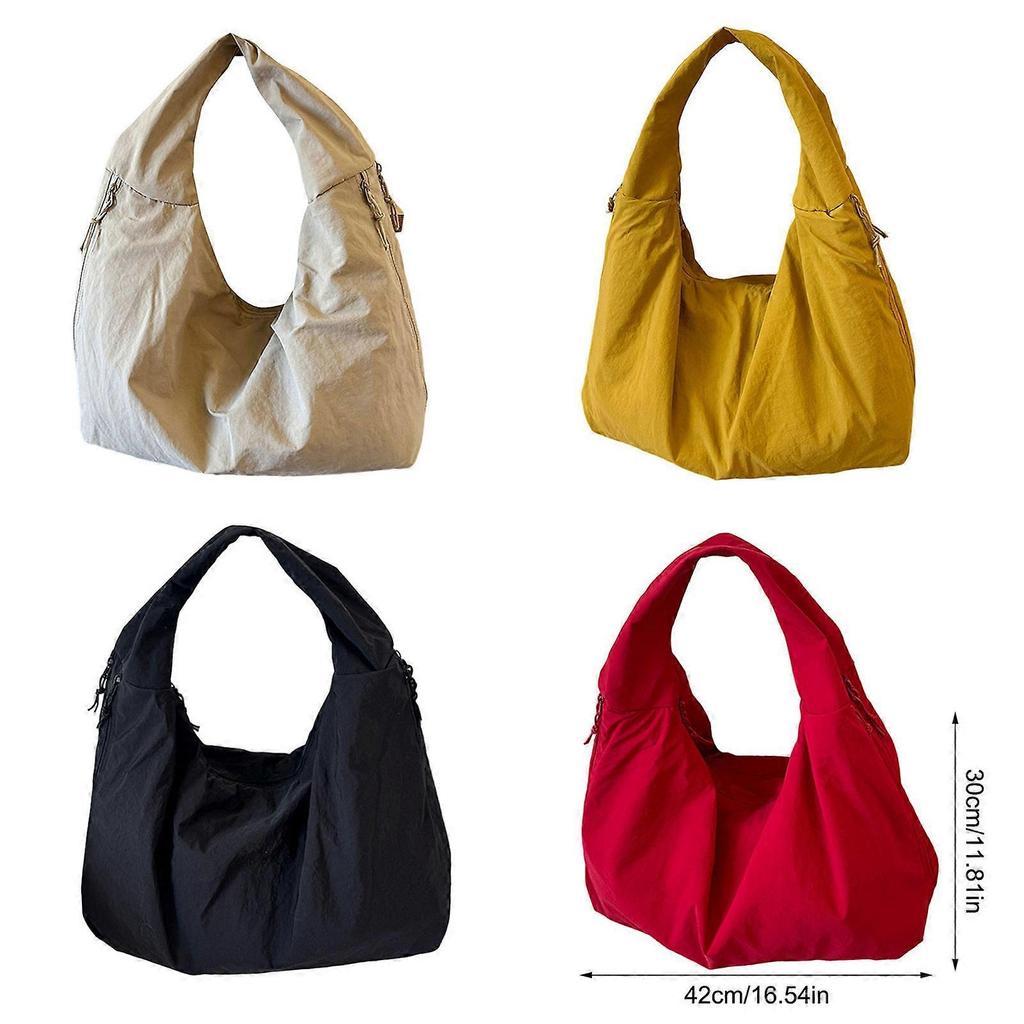 Elegant Shoulder Bag Nylon Underarm Purse Spacious Armpit Bag For Fashionable And Practical Use In Various Occasion  Red