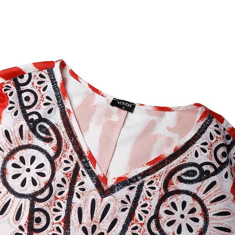 Oversized Women V Neck Long Sleeve Floral Print Casual Loose Maxi Kaftan Dress Robes