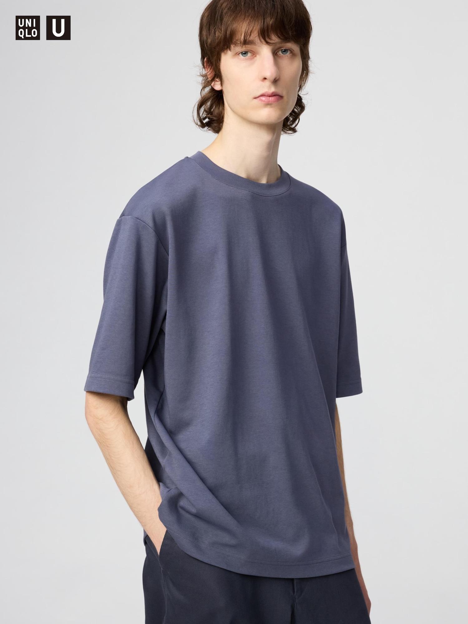 

Футболка свободного кроя Uniqlo Airism CoTTon с круглым вырезом 66 BLUE/UNISEX 4XL