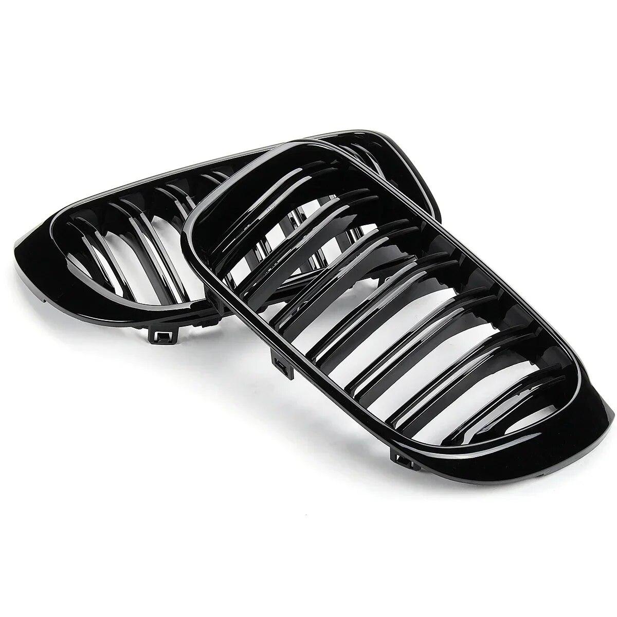 

Глянцевый черный передний бампер, решетка для почек, сетка на капоте, двойная линия для BMW X3 X4 F25 F26 2014-2017, передняя решетка, гоночные грили Glossy Black