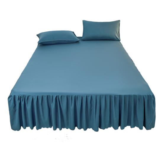 Ruffled Bed Skirt King Size Bed Skirt with Platform Queen Size Wrinkle-Free Fade Resistant Bed Skirt for Bedroom Hotel Women Men