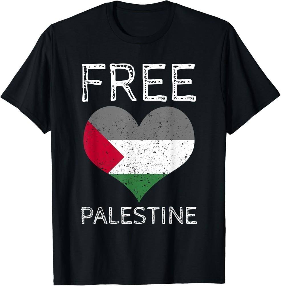 Свободная Палестина Газа Свобода Палестинский флаг Сердце Протест Унисекс Футболка XXXXL