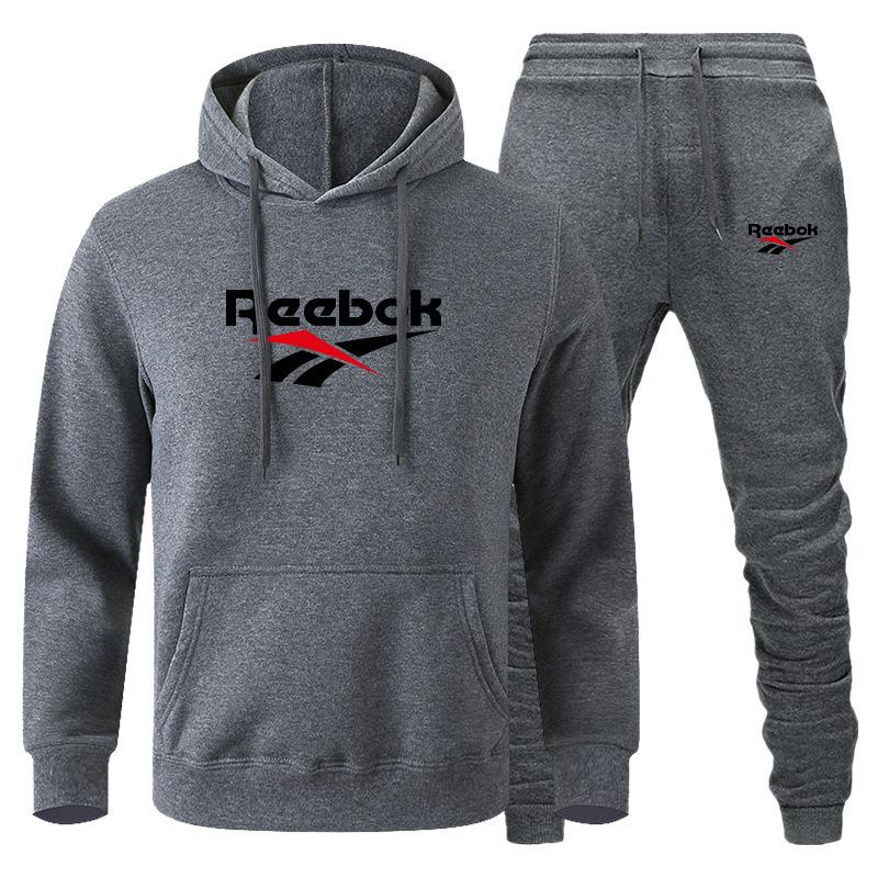 Fashion Printed Sweatshirt Pants Set Men Casual Sports Two-piece Head Thickened