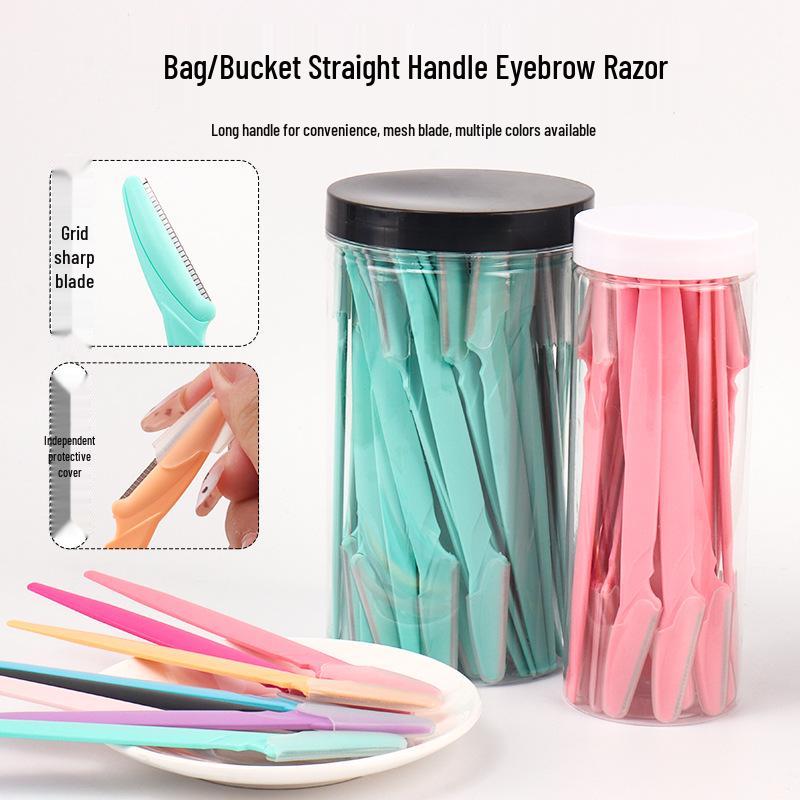 Stainless Steel Eyebrow Razor Makeup Shaver - 12/25/60PCS for Home & Salon Use