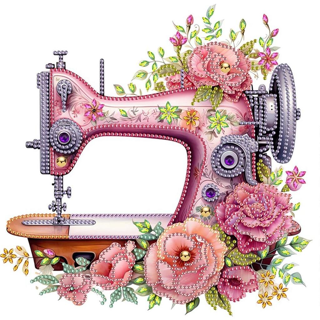 Sewing Machine Partial DIY 5D Special Shaped Drill Diamond Art Kits for Adults/Beginners Gift Idea Home Wall Decor 30x30cm