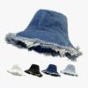 Sunshade Shabby Fisherman Hat Retro Sun Protection Basin Cap Cowgirls Denim Bucket Hats  Sport