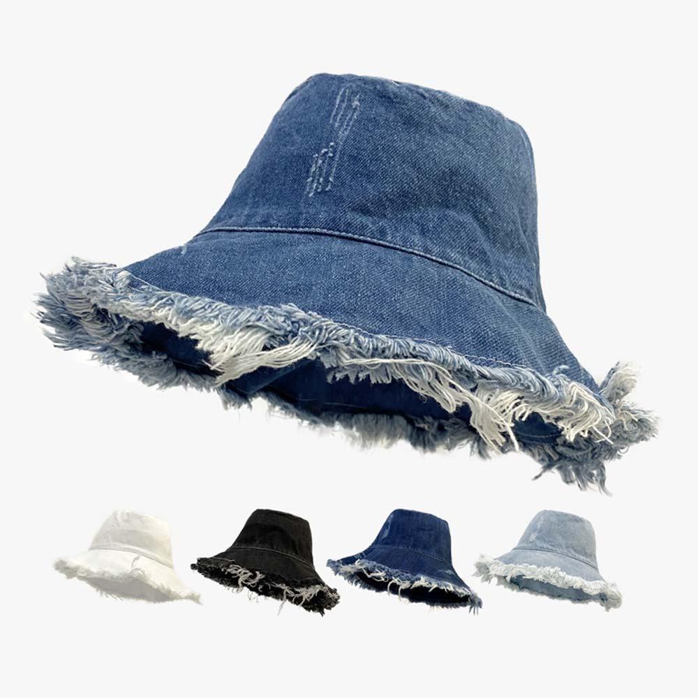 Sunshade Shabby Fisherman Hat Retro Sun Protection Basin Cap Cowgirls Denim Bucket Hats Sport