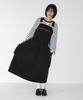 Ronron Heart Zip Pocket Overall Skirt Black