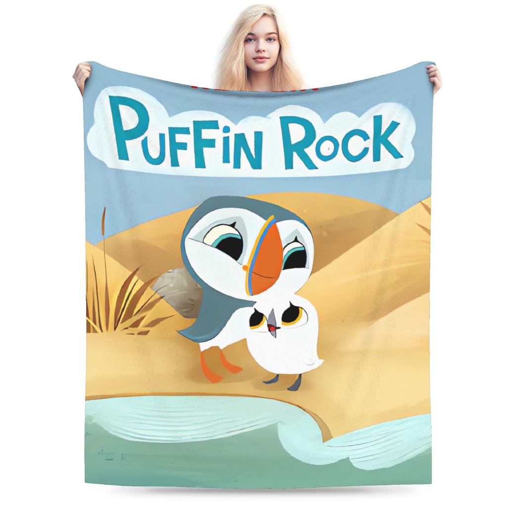 Puffin Rock Plush Blanket Kids Adult Flannel Throw Blanket For Couch Bed Super Warm Custom Quality Bedspread Birthday Present