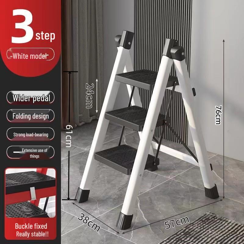 Multifunctional Folding Telescopic Indoor A-Frame Ladder, Portable 4-Step Household Climbing Ladder
