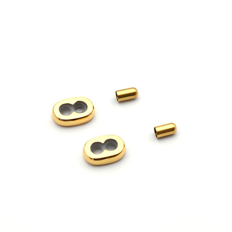 20pcs Double Hole Adjustment Beads End Caps Non-slip Silicone Ring Stainless Steel Stopper Spacer Beads for Jewelry Making DIY