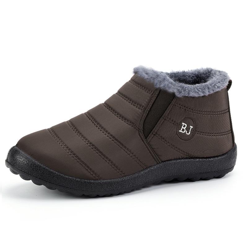 Waterproof Winter Boots for Men New Plush Snow Boots Women Ankle Boots Warm Black Couple Cotton Couples Platform Shoes