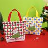 Holiday Handbag Large Capacity Cartoon Gift Holder Christmas Gift Bag Christmas Themed Canvas Shopping Bag For Candy Containers