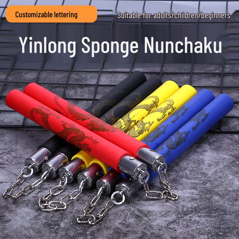 

Утолщенные губчатые нунчаки для начинающих - Безопасная тренировочная игрушка для детей и взрослых Bearing Blue + Stick Bag