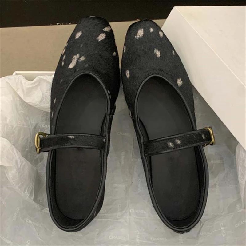 

Eilyken Leopard Print Buckle Strap Women Flat Shoes Spring Summer Round Toe Ladies Casual Party Dress Sandals 35 чёрный