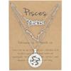 3Pcs Zodiac Sign Necklaces Set For Women 12 Constellation Letter Pendant Chain Choker Birthday Jewelry With Cardboard Card