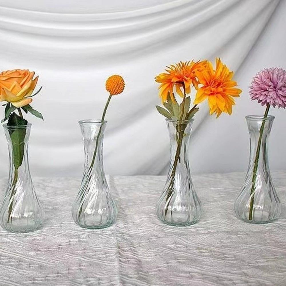 6PCS Vintage Mini Glass Vase Rustic Water Culture Vase Flower Holder  Dried Flower Display