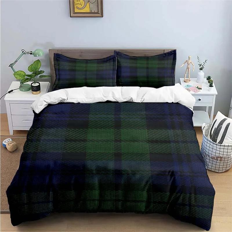 Classic Plaid Square Print Bedding Collections Exquisite Bed Supplies Collection Duvet Cover Bed Comforter Collection Bedding Collection Luxury Gift 135X200cm-2pcs