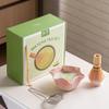 Japanese Lotus Leaf Matcha Bowl Set with Whisk - Tea Ceremony Matcha Mixing Tools