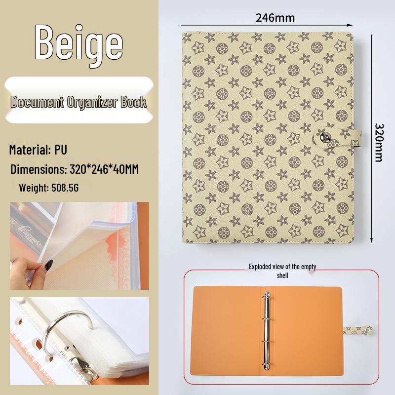 A4 Leather Family Document Organizer: Large Capacity for Birth Certificates, Tickets, Passports, and more.