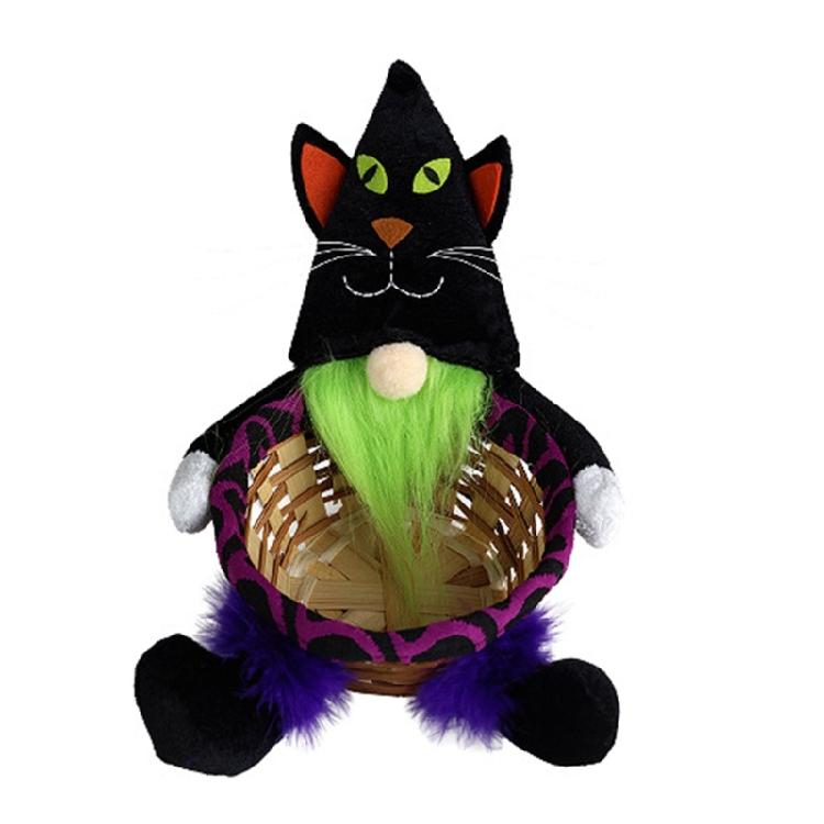 

Halloween Themed Round Bamboos Storage Basket Featuring Stylish Spacious and Portable for Candy Collection Organizers