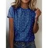 Fashion Women's Striped Printed Top Casual Loose Short Sleeves Comfortable Breathable T-Shirts Women’s