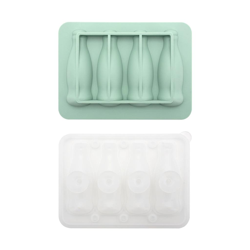 1PC Ice Mold Integrated Ice Mold 4 Grids With Lid Freezing Mould Reusable Popsicle Making Tool Kitchen Gadgets Freezer Trays