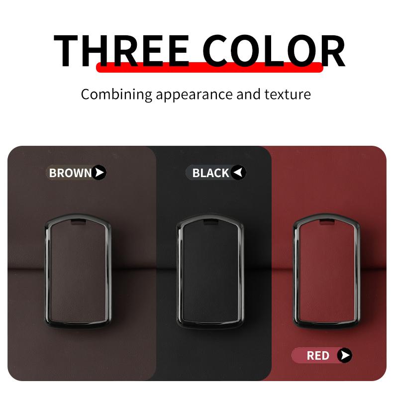 Metal Leather Car Key Case Cover For Volvo S60 S90 Xc40 Xc60 Xc90 V60 V90 C40 Polestar 1 Polestar 2 Protector Protector Keychain